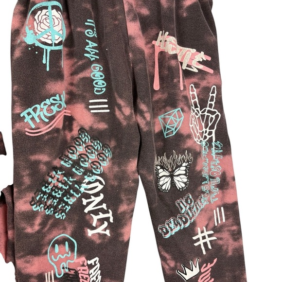 EUC Eighty Eight Brand Men’s Graffiti Graphic Hoodie & Jogger Sweat Set Sz Large - Picture 9 of 15